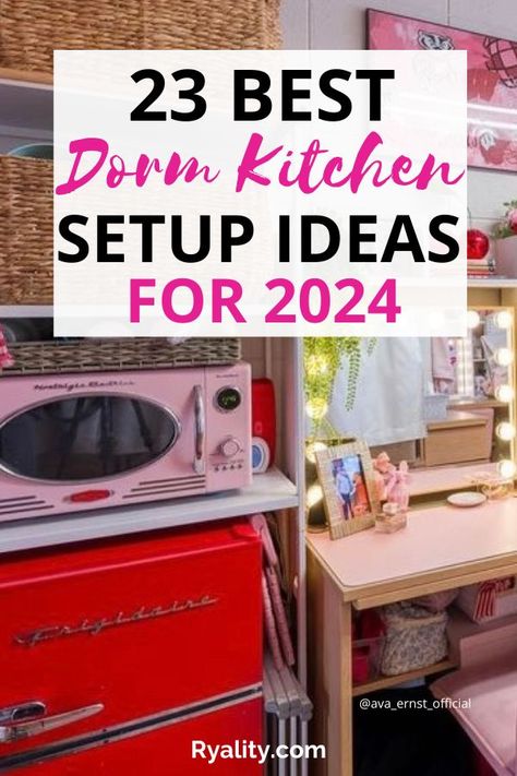 These dorm kitchen essentials and dorm kitchenette ideas are amazing Dorm Kitchenette, Dorm Room Kitchen Ideas, Dorm Kitchen Ideas, Room Kitchen Ideas, Dorm Kitchen Essentials, Dorm Room Cooking, Dorm Layout, Kitchenette Ideas, Dorm Packing