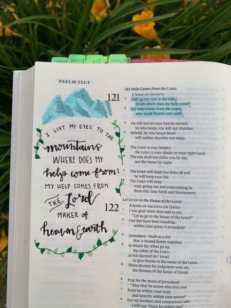 Psalm 121 Bible Journaling, Psalms 2 Bible Journaling, Psalm 119 Bible Journaling, Niv Bible Journaling, Niv Journaling Bible, Bible Journaling Printables, Bible Journal Notebooks, Psalm 55:22 Journaling, Psalm 121