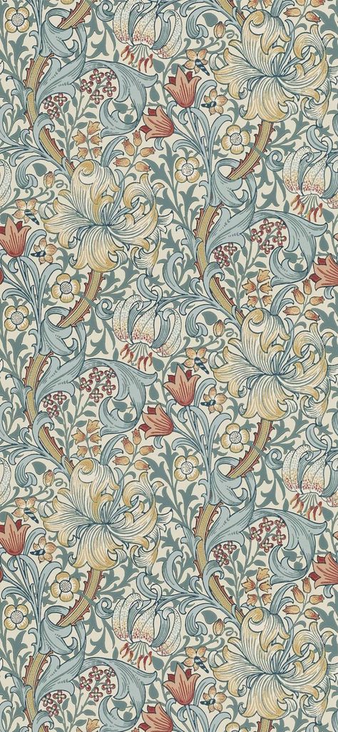 William Morris Phone Wallpaper, William Morris Iphone Wallpaper, William Morris Golden Lily, Golden Lily Wallpaper, William Morris Wallpaper, Morris Wallpapers, Phone Wallpaper Pink, Chic Wallpaper, Blue Rooms