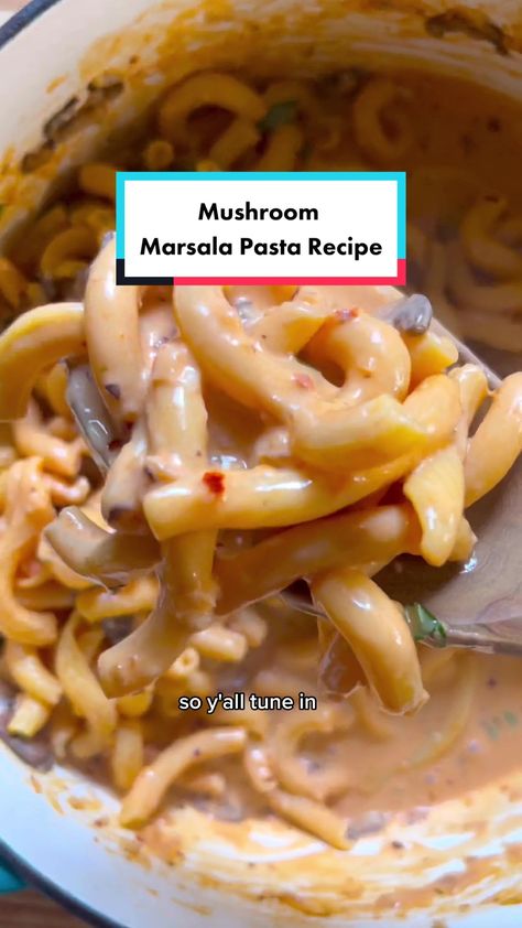 Replying to @tallieomalee creamy mushroom Marsala pasta recipe + a lit... | pizzadilla shay spence | TikTok Mushroom Marsala Pasta, Shay Spence, Marsala Pasta, Pasta Rigatoni, Mushroom Marsala, Dried Pasta, Marsala Recipe, Pecorino Romano Cheese, Pasta Water