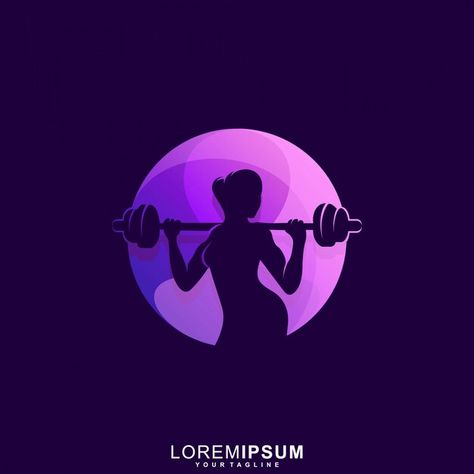 Logo Woman, Woman Sport, Premium Logo, Vector Logo, Sport Fitness, Premium Vector, Gym, Purple