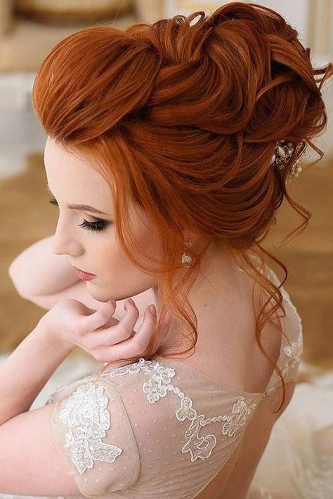 Wedding Hairstyles Red Hair, Red Hair Updo, Hairstyles Red Hair, Vibrant Red Hair, Wedding Hair Colors, Bridal Glam, Diy Wedding Hair, Simple Wedding Hairstyles, Elegant Wedding Hair