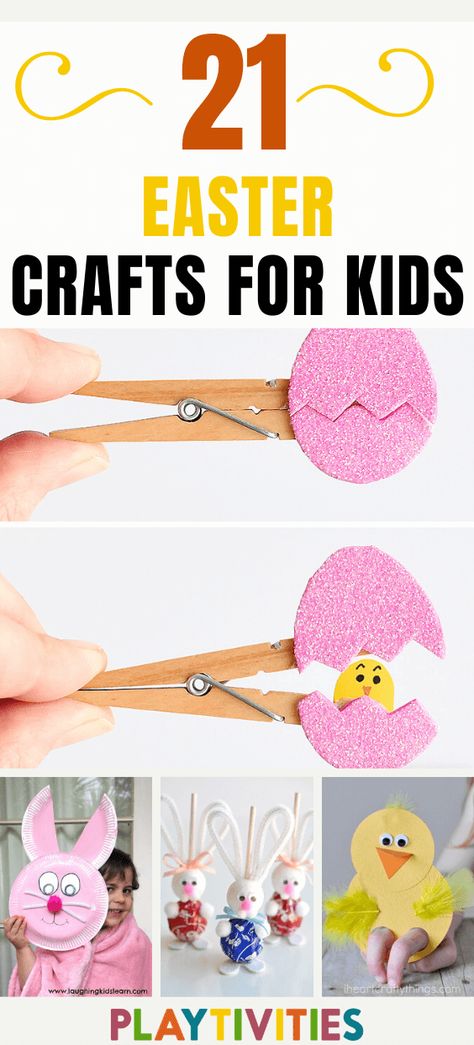 21 Super Cute Easter Crafts For Kids Cute Easter Crafts, Diy Bunnies, Easter Craft Ideas For Kids, Easter Chick Craft, Easter Craft Ideas, Easter Craft Activities, Easter Crafts Preschool, Easter Crafts For Toddlers, Easter Arts And Crafts