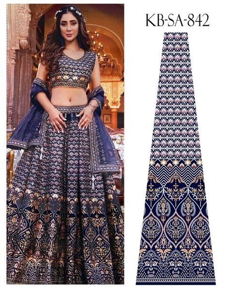 Kali Ghagra Designs, Lehenga Kali Designs Embroidery, Printed Lehenga Designs, Kali Pattern, Dress Illustration Design, Design Lehenga, Kali Design, Lehenga Pattern, Lehenga Design