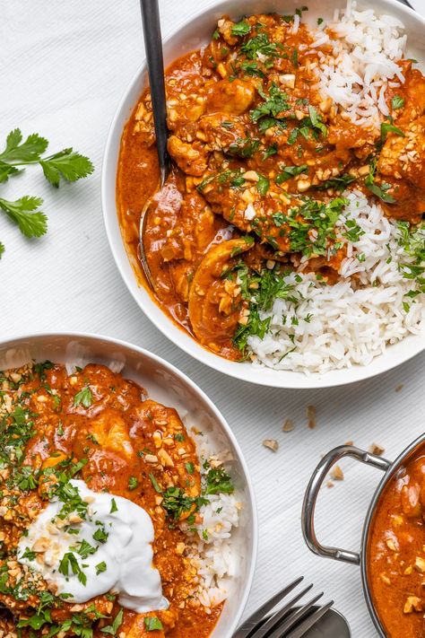 Butter Chicken with Cashews, gluten-free, dairy free Chicken Recipe Dairy Free, Dairy Free Butter Chicken, Healthy Butter Chicken, Chicken With Cashews, Butter Chicken Spices, Chicken Recipes Dairy Free, Healthy Butter, Easy Butter Chicken Recipe, Dairy Free Butter