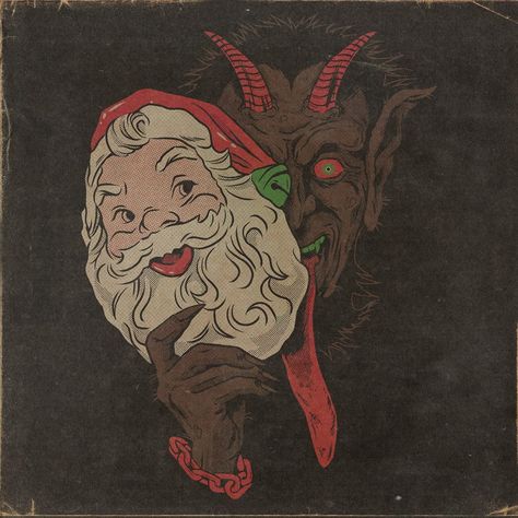 Krampus Aesthetic, Krampus Illustration, Austin Pardun, Melancholic Art, Krampus Movie, Krampus Art, Xmas Prints, Christmas Horror Movies, Norse Paganism