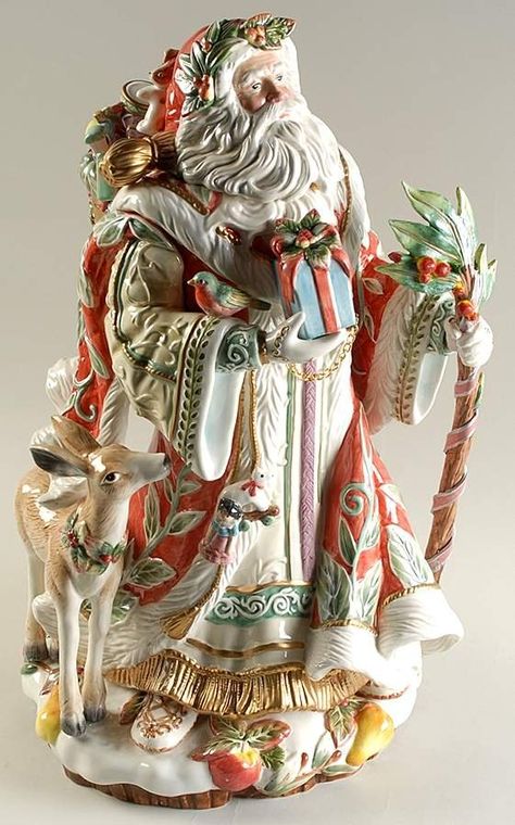 Fitz And Floyd Christmas, Holiday Glassware, Childhood Christmas, Holiday China, Christmas Cookie Jars, State Room, Christmas China, Santa Doll, Santa Figurines