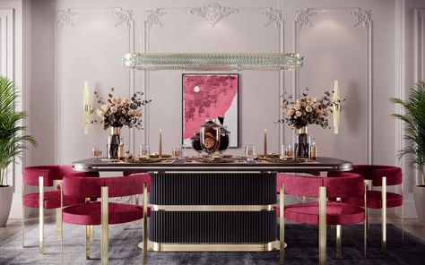 Magenta Interior Design, Magenta Interior, Handmade Furniture Design, Inspiration Interior Design, London Interior Design, Pantone Color Of The Year, Viva Magenta, Outdoor Furniture Sofa, Luxury Estate