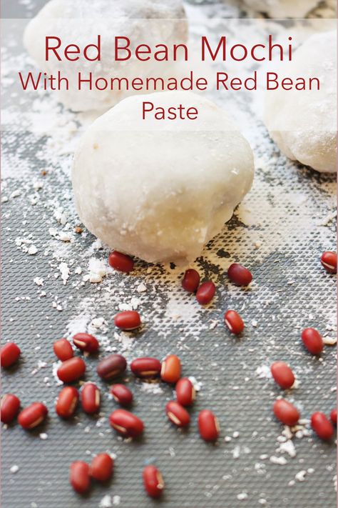 Ever had mochi? I’m not talking about the freezer aisle, Americanized, mochi ice cream. Don’t get me wrong, those are glorious, but I’m talking about the original kind. Filled with sweet red bean paste and enrobed in a chewy rice cake. Well, if you’ve never had it, here’s your chance. Today I bring you Red Bean Mochi with homemade red bean paste! Sweet Bean Paste Recipe, Red Bean Mochi, Sweet Red Bean Paste Recipe, Red Bean Mochi Cake, Red Bean Mochi Recipe, Red Bean Paste Mochi, Sweet Red Bean Bun, Sweet Red Bean Paste, Mochi Recipe