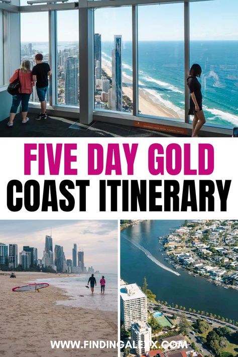 Maximize your time on the Gold Coast with our detailed five-day itinerary! Discover stunning beaches, thrilling theme parks, and vibrant nightlife while enjoying outdoor adventures and local cuisine. Ideal for travelers looking to experience the best of Australia’s famous coastal destination. Australia Itinerary, Theme Parks, Weekend Trips, Australia Travel, The Gold, City Guide, Gold Coast, Outdoor Adventures, Where To Go