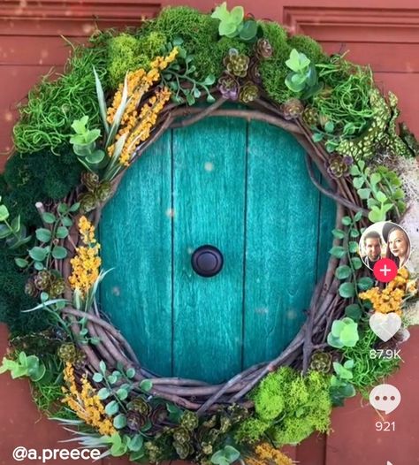 Hobbit Hole, To My Husband, Fairy Door, Fairy Houses, Lord Of The Rings, The Hobbit, Grapevine Wreath, Grape Vines, My Husband