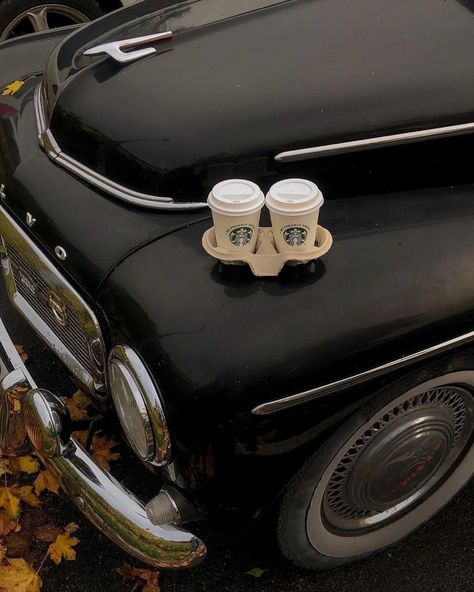 Fall Core, Car Coffee, Christmas Flatlay, Photo A Day Ideas, Dark Autumn, Coffee Aesthetic, Mini Car, Fall Inspo, Creative Instagram Photo Ideas