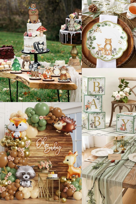 Adorable Woodland Animals Baby Shower Theme Forest Themed Baby Shower Favors, Boy Baby Shower Ideas March, Woodlands Theme Party, Forest Animals Party, Woodland Baby Boy Shower Theme, Woodland Bear Baby Shower Theme, Spring Woodland Baby Shower Theme, Rustic Woodland Baby Shower Ideas, Woodland Theme Decor