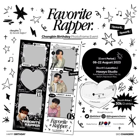 #CHANGBIN of #Straykids Kpop Photostrip Design, Kpop Photo Strip, Photo Strip Ideas, Photostrip Design, Changbin Birthday, Photobooth Frame, Photobooth Template, Gfx Design, Y2k Posters