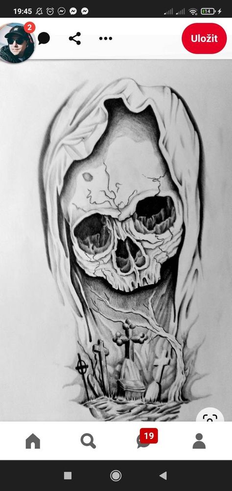 Graveyard Tattoo, Chest Tattoo Stencils, Evil Skull Tattoo, Skull Art Tattoo, Cool Tattoo Drawings, Skull Sleeve Tattoos, Tattoo Outline Drawing, Chicano Tattoos, Tattoo Zeichnungen