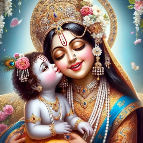 Yashoda Krishna, Durga Ji, Radha Krishna Wallpaper, Wedding Props, Radha Krishna Art, Krishna Wallpaper, Krishna Painting, Krishna Photos, Cute Krishna