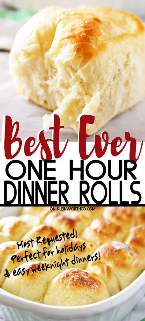 Easy Yeast Rolls Recipe, One Hour Dinner Rolls, Dinner Rolls Recipe Homemade, Dinner Rolls Easy, Easy Yeast Rolls, Yeast Rolls Recipe, No Yeast Dinner Rolls, Fluffy Dinner Rolls, Homemade Rolls