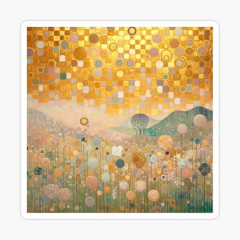 "Gustav Klimt Gold Flower Garden" Art Print for Sale by maniacfitness | Redbubble Klimt Flowers, Klimt Prints, Klimt Flower Garden, Flower Garden Art, Klimt Art, Gold Flower, Gustav Klimt, Gold Flowers, Art Boards