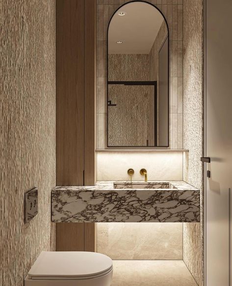 DESIGNEERS | Marble is nature’s masterpiece. @no41icmimarlik If you would like to see @designeers.club more often,add us to your… | Instagram Wellness Room At Home, Wc Design, Natural Bathroom, Washroom Design, Hotel Room Design, Spa Like Bathroom, Powder Room Design, Soaker Tub, Bathroom Design Inspiration