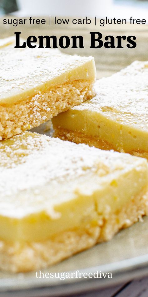 Thm Lemon Bars, Desserts For Dieting, Dessert For Diabetics, Sugar Free Lemon Bars, Low Carb Lemon Bars, Keto Lemon Bars, After Dinner Dessert, Gluten Free Lemon Bars, Low Sugar Desserts