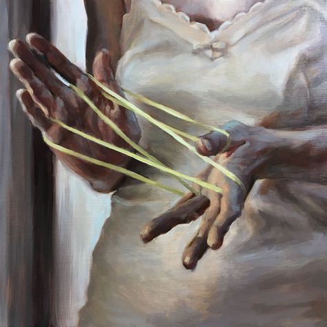 Cat's Cradle, Contemporary Realism, Cats Cradle, Face Aesthetic, Figure Painting, Contemporary Paintings, Wood Paneling, Drawing Reference, Pose Reference