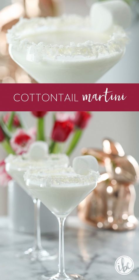 Learn how to make a Cottontail Martini. It's the perfect cocktail recipe for spring and Easter. #martini #coconut #spring #easter #recipe #easy #bunnytail #vodka #rum Cottontail Martini, Easter Cocktail Recipes, Easter Cocktail, Easter Drink, Expresso Martini, Easter Cocktails, Raspberry Cocktail, Spring Drink, Spring Cocktail