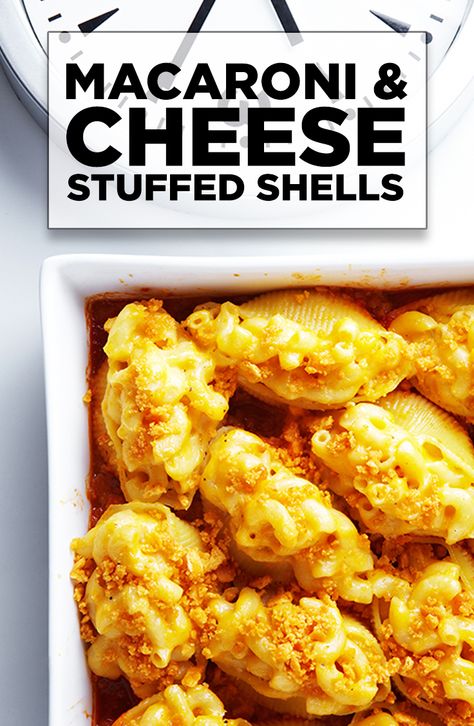 Now this is some out of the box thinking. Lisa has taken two of our favorite comfort foods - macaroni and cheese, stuffed shells - and merged them into one. Jumbo shells are stuffed with her homemade, cheesy mac and cheese and then topped with a buttery Ritz Cracker crumble. Yes, you get a perfect mac and cheese recipe AND an easy stuffed shell recipe all in one - talk about doubling down on comfort food! Easy Stuffed Shells, Jumbo Shells, Cheesy Mac, Cheesy Mac And Cheese, Best Macaroni And Cheese, Shells Recipe, Cheese Stuffed Shells, Ritz Cracker, Stuffed Shells Recipe