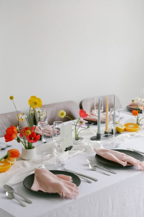 Table Centrepieces for hire- Poppy Package | TableLook Hire Poppies Table Setting, Poppy Table Decorations, Poppy Wedding Flowers, Long Table Centrepiece, Summer Flower Centerpieces, Minimal Table Setting, Long Table Centerpieces, 2026 Wedding, Table Florals