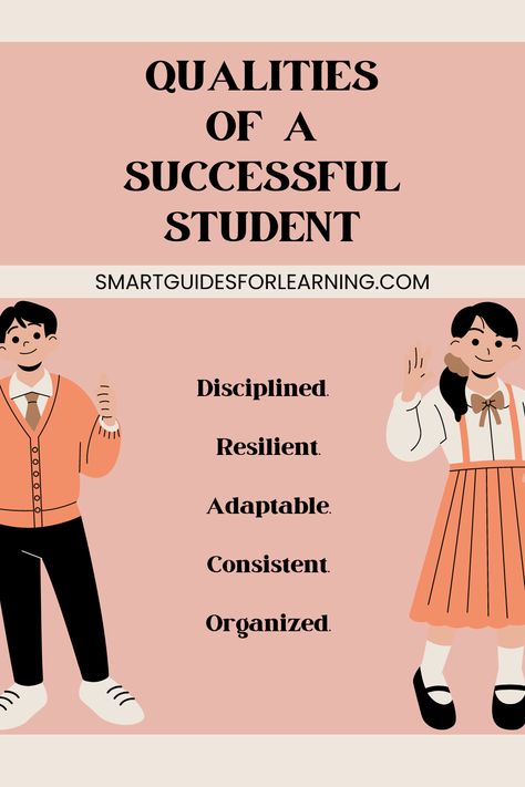 Successful students have qualities that make them successful. Disciplined. Resilient. Adaptable. Consistent. Organized. #successfulstudent #successfulstudentqualities #successfulstudenthabits #studyhabits #studentgoals Successful College Student, Success Poster, Study Schedule, Student Goals, Study Plan, Study Habits, Exam Study, College Student, Study Tips