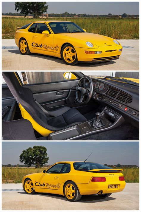 This yellow-on-yellow 1992 Porsche 968 Clubsport makes us miss the Stuttgart’s famous Clubsport badge. Tap for more on this no-brainer RM Sotheby's listing. 968 Porsche, Porsche 924s, Classic European Cars, Yellow Cars, Custom Porsche, Character Features, Porsche 968, Porsche Sports Car, Porsche 924