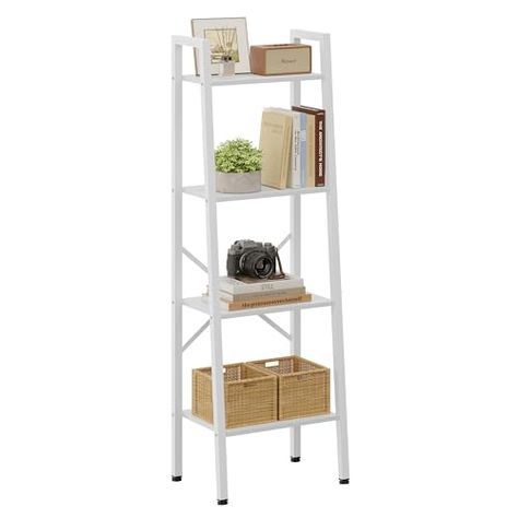 Narrow Ladder Shelf, Standing Bookshelf, Tall Bookshelf, Shelves Display, Tall Bookshelves, Industrial Bookshelf, Narrow Shelves, Ladder Bookshelf, Home Office Kitchen