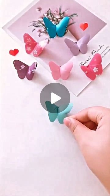 How To Make 3d Butterfly Paper, 3d Butterfly Craft, Diy Origami Home Decor, Butterfly 3d, Origami Love, Origami Butterfly, 3d Craft, Paper Butterflies, 3d Butterfly