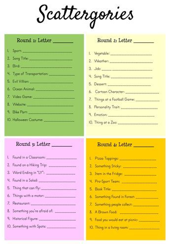 Class Starter Activities, Scattergories Lists For Adults, Year 6 Activities, Printable Scattergories Lists, Fun Literacy Activities For Kids, Service And Leadership Activities, Homeschool Activities Middle School, Scattegories For Kids, Printable Games For Teens