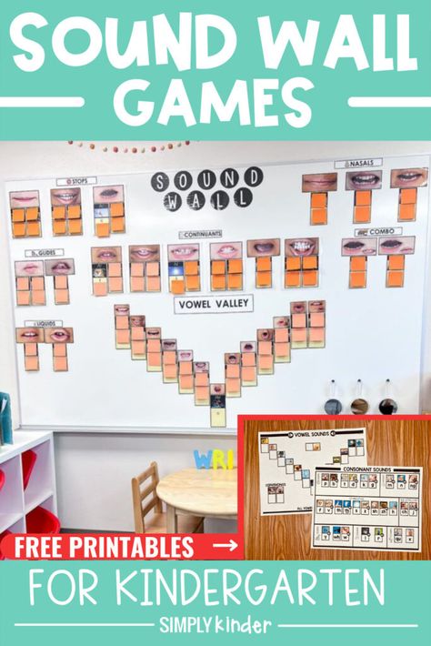 Ufli Sound Wall Kindergarten, Ufli Kindergarten Sound Wall, Sound Wall Kindergarten Free, Sound Wall Activities, Sound Wall Kindergarten, Remedial Teaching, Wall Activities, Phonics Wall, Letter Sound Games