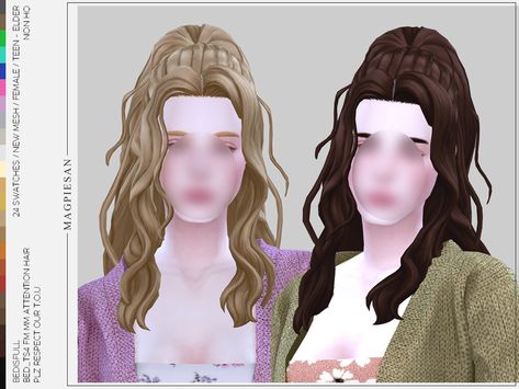 Ts4 Half Up Hair, Sims 4 Cc Half Up Half Down Hair Short, Sims 4 Cc Half Up Half Down Hair, Sims 4 Half Up Half Down Hair, Rapunzel Short Hair, Black Sims, Sims 4 Curly Hair, Bellatrix Black, Jasmine Hair