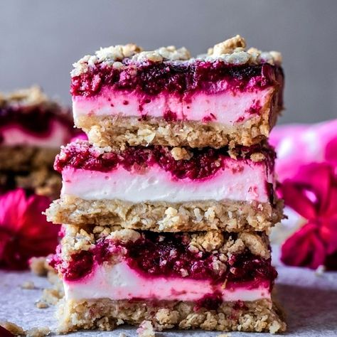 Gluten-Free Raspberry Yogurt Bars Shavuot Desserts, Yogurt Bars Recipe, Healthy Balls, Gf Deserts, Eggplant With Garlic Sauce, Yogurt Bars, Night Restaurant, Bars Gluten Free, Crispy Eggplant