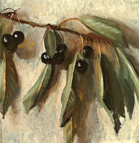 BO FRANSSON: Reinhold Kündig. 1888 Uster - 1984 Thalwil Bo Fransson, Drawing Examples, Fruit Art, Olive Branch, Still Life Painting, Color Themes, Botanical Art, Oil Pastel, Art Classes