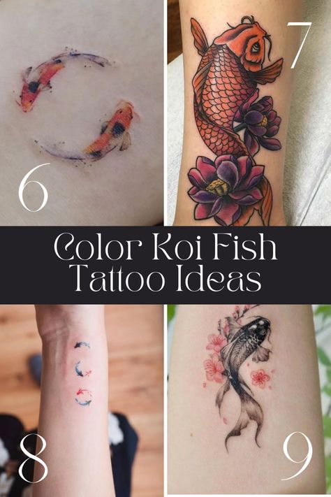 Meaningful Koi Fish Tattoo Ideas + Designs - TattooGlee Fish Tattoo Memorial, Koa Fish Tattoo, Small Koi Fish Tattoo For Women, Dainty Japanese Tattoo, Butterfly Koi Fish Tattoo, Okinawa Tattoo Ideas, Coy Fish Tattoo For Women, Koi Tatoos, Koi Tattoo Ideas