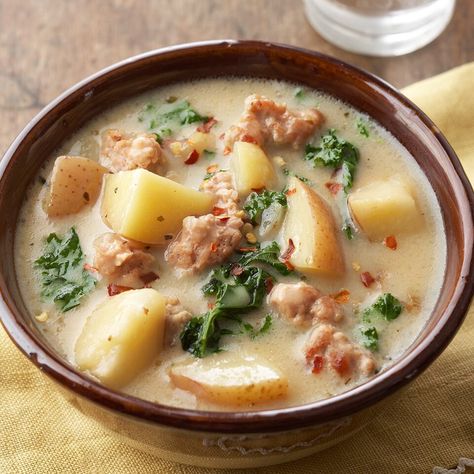 Ground Pork Soups And Stews, Ground Pork Soup Recipes Easy, Ground Pork And Kale Recipes, Soup Made With Pork, Crockpot Recipes Ground Pork, Italian Ground Pork Recipes, Ground Pork Soup Recipes For Dinner, Slow Cooker Ground Pork Recipes, Pork Chop Soup Recipes