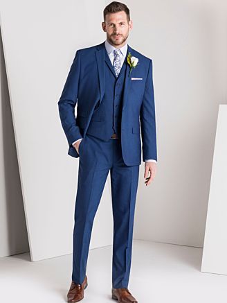 Blue Suit Wedding Guest, Wedding Suit Blue, Blue Tweed Wedding Suits, Beach Wedding Groom Attire, Blue Groomsmen Suits, Groom Blue Suit, Blue Three Piece Suit, Navy Suit Wedding, Tweed Wedding Suits