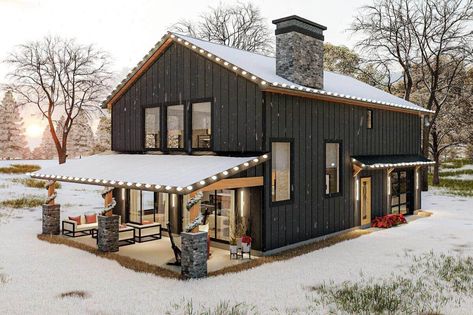 Barndominium Farmhouse, Barndominium With Loft, Affordable Barndominium, Barndo Plans, Mountain House Plan, Loft Floor, Barndominium House, Modern Barndominium, Upstairs Loft