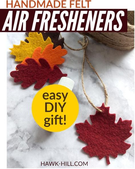 Diffuser Necklace Diy, Felt Air Freshener, Diy Oil Diffuser, Gift Tutorial, Car Air Freshener Diy, Diffuser Diy, Air Freshener Essential Oils, Christmas Ornament Template, Kids Handicraft