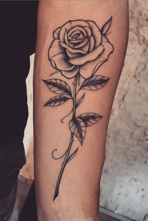 Single Rose Tattoos, Small Wave Tattoo, Rose Tattoo Meaning, Rose Flower Tattoos, Rose Tattoos For Men, Rose Tattoos For Women, Female Tattoos, Men Tattoos, Most Popular Tattoos