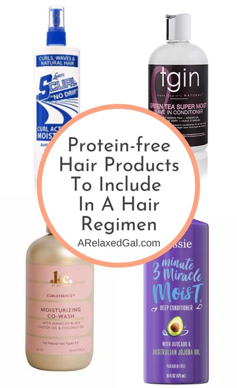 With all of the hair products out there why is it so hard to find products without protein? To try and make it a little easier I’ve put together a list of some of the best protein free hair products out there for relaxed hair. | A Relaxed Gal Protein Free Curly Hair Products, Protein Free Hair Products, Products For Relaxed Hair, Relaxed Hair Journey, Healthy Relaxed Hair, Low Porosity, Best Natural Hair Products, Skin And Hair Care, Low Porosity Hair Products