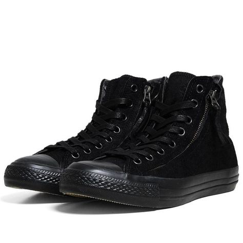 Black hi-top Converse Black Hi Top Converse, Hi Top Converse, Nike Air Max Thea, Fashion Wishlist, Kinds Of Shoes, John Varvatos, Hi Top, Air Jordans Retro, Dream Shoes