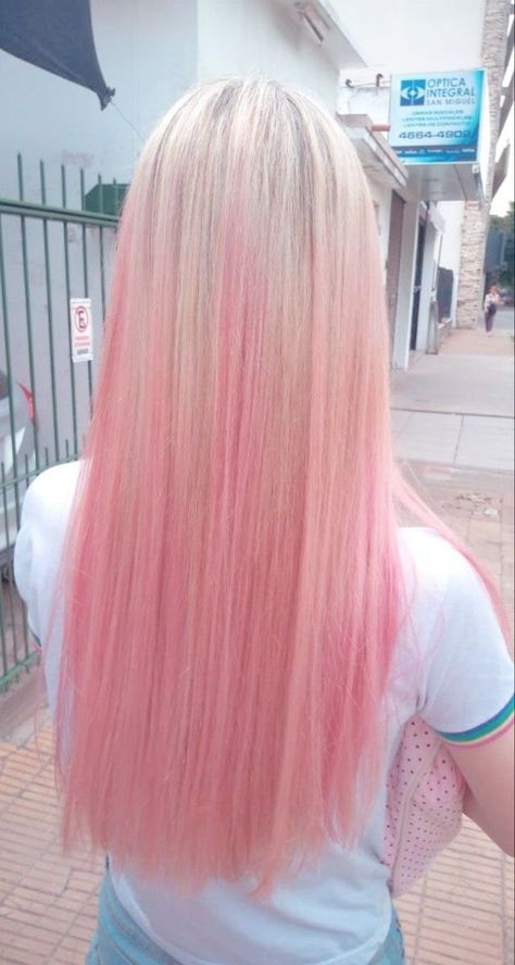 K On Aesthetic, Hair Inspo Color Blonde, Straight Pink Hair, Blonde Hair With Pink, Blonde Hair With Pink Highlights, Pink Blonde, Light Pink Hair, Pink Blonde Hair, Cute Hair Colors