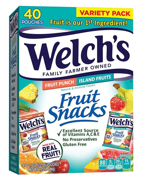 Snacks For School Lunches, Gummy Snacks, Welches Fruit Snacks, Snacks Fruit, Free Fruit, Candied Fruit, Cherry Fruit, Fruit Puree, Real Fruit