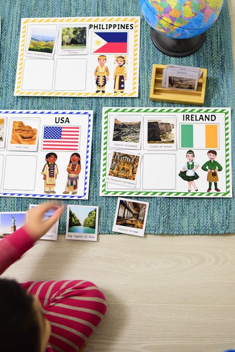 The World Around Us Activities Preschool, Around The World Activities Preschool, The World Preschool Activities, Around The World Preschool Activities, Around The World Activities, Preschool Travel, Continents Activities, Landmarks Around The World, Social Studies Centers