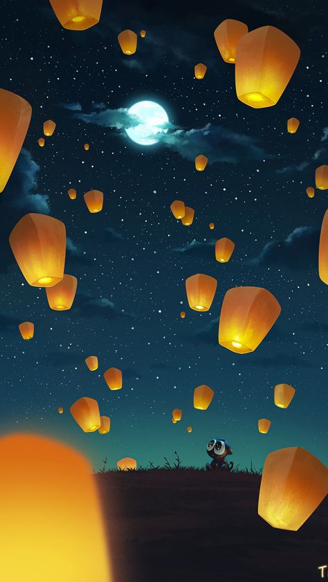 Lantern Wallpaper, Lantern Painting, Princess Images, Canvas Art Painting Acrylic, Anime Bebe, Floating Lanterns, Sky Lanterns, Desktop Wallpaper Art, Gouache Art