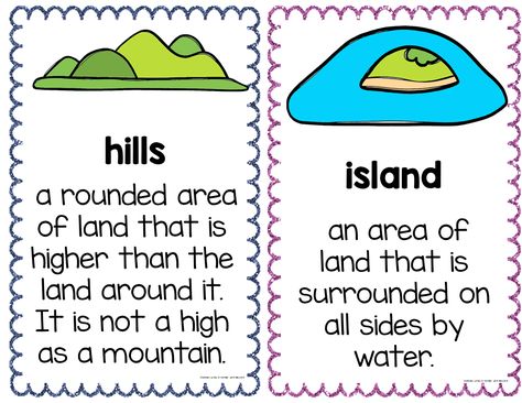 Landforms Kindergarten, Landform Projects For Kids, Culture Worksheet, Landforms Worksheet, Landforms Activities, Landform Projects, Land Form, Types Of Poetry, All About Earth